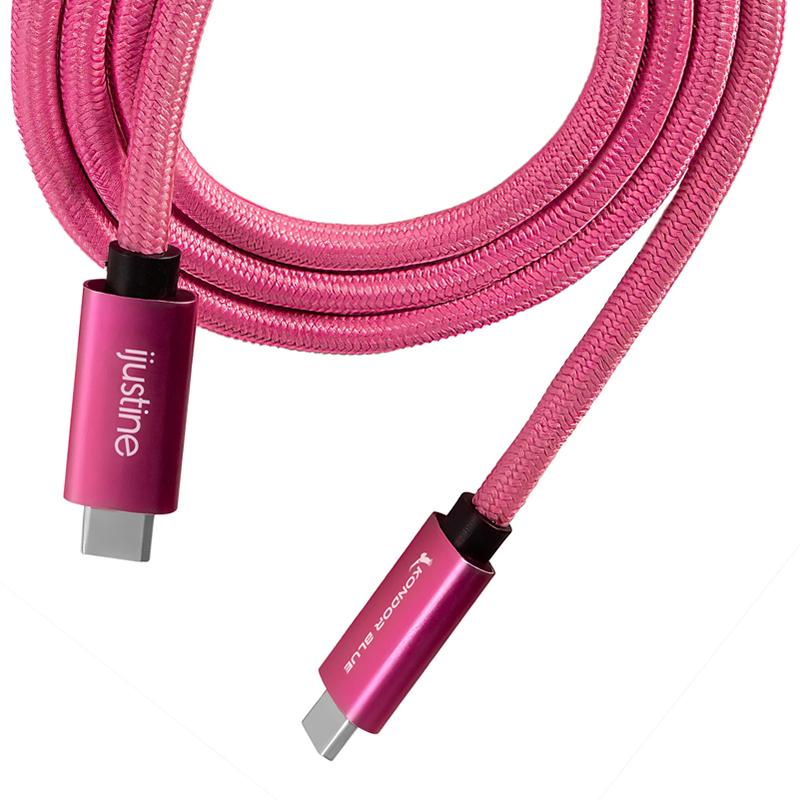 Kondor Blue iJustine Pink Thunderbolt 4 Compatible USB 4.0 Type C 8K Cable Blazing 40G Speeds 240W